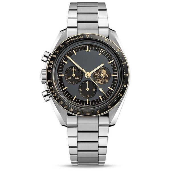 Montres suisses de marque supérieure pour hommes Apollo 11 50e anniversaire deisgner montre mouvement à quartz tout cadran travail cadran moonshine vitesse montr204f