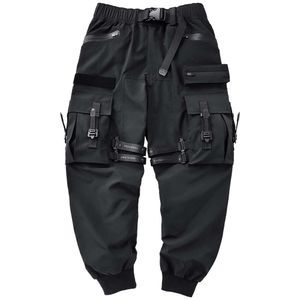 Top Brand Tactical Cargo Men Fashion Fonctionnel Pantalons multiples Pantalons Hip Hop Streetwear Pants Techwear Black WB762