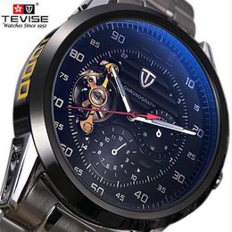 Top marque TEVISE montre de luxe à remontage automatique hommes Tourbillon montre mécanique Sport militaire Relogio Automatico Masculino 2019261D