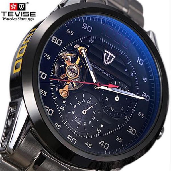 Top marque TEVISE montre de luxe à remontage automatique hommes Tourbillon montre mécanique Sport militaire Relogio Automatico Masculino 2019247d