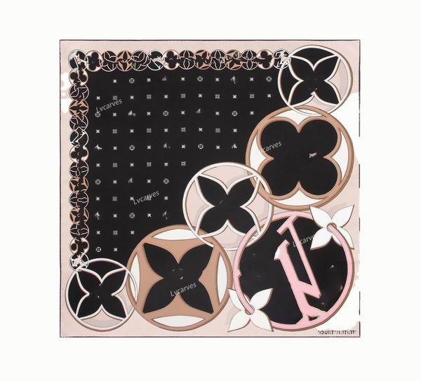 Marca superior VDesigner Bufanda de seda Bufanda cuadrada de alta calidad Diadema con anillo para mujer Patrón de monograma Marca superior Letras L Bufanda clásica de lujo Negro