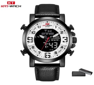 Top Brand Watchs Men Leather Band Wristwatch Men Men Luxury Brand Quartz montre Chronograph Chronograph Black Black KT18456971868