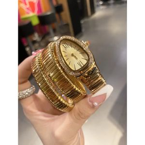Top Brand Watchs Women's Snake Watch Diamond Style Luxury Steel Metal Strap Quartz Watches Fashion Designer Christmas Mother Gift Wrist Wrist