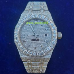 Montres de marque VVS Mossanite montre Hip Hop 41MM glacé Moissanite diamant montre pour hommes