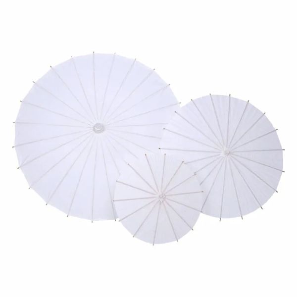 Top parapluies de mariage de mariée Parapluies en papier blanc Mini parapluie artisanal chinois 4 Diamètre: 20,30,40,60cm parapluies de mariage pour la vente en gros