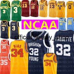 top Brigham Young Cougars 32 Jimmer Fredette Jersey Maryland 34 Len Bias University Bordado Camisetas de baloncesto Venta al por mayor barata