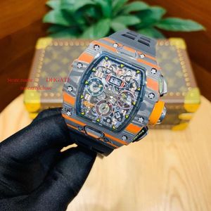 Top Business RM11-03WRISTWATCH MECHANICAL FIBER WORT WORD CARBON SKELETO MENS RM11 Watches Designer ZY Rubber Automatic pour Superclone Fly-Back ZY 144