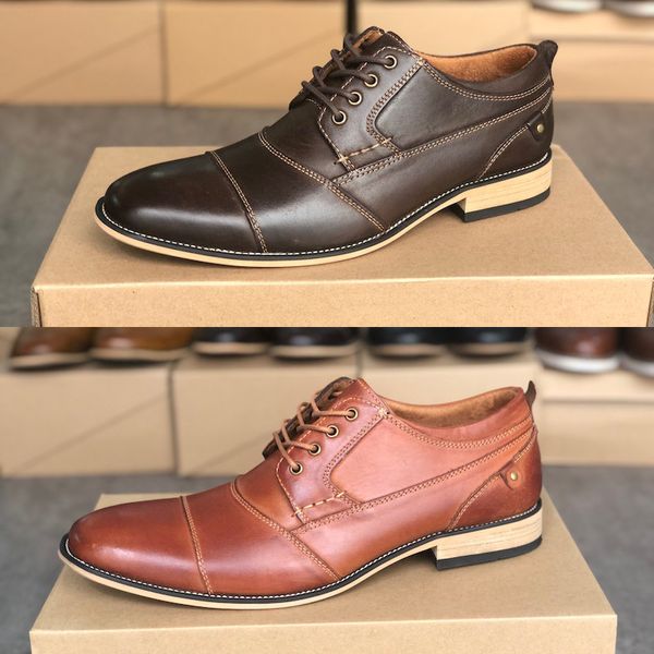 Top cuir de veau hommes chaussures habillées dégradé de couleurs luxe cuir Oxfords bonne qualité hommes affaires en plein air chaussures habillées taille de chaussure décontractée 39-47