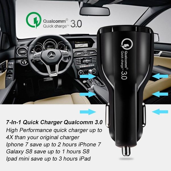 Cargador USB dual para coche superior Carga rápida 3 0 Carga de teléfono móvil Cargadores de coche rápidos USB de 2 puertos para iPhone Samsung Huawei Tablet Car-206S