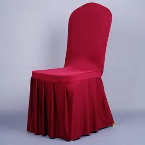 Couverture de jupe de chaise supérieure, housse de protection de chaise pour Banquet de mariage, décoration de Style jupe plissée, couvre-chaise élastique en Spandex