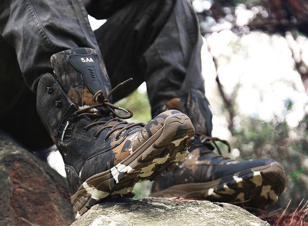 Las mejores botas de combate impermeables de camuflaje de alta calidad para hombres, botas militares antideslizantes, botas tácticas, entrenamiento físico yakuda, tienda local en línea