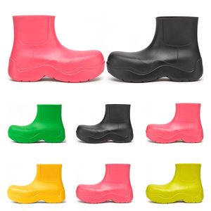 top Chelsea botas para mujer Candy colores sólidos rosa negro Pistacho Frost amarillo rojo bule plataforma Martin Tobillo punta redonda impermeable