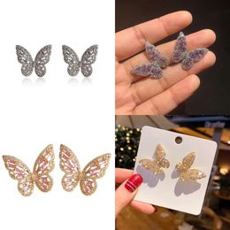 Top Choucong Sell Stud Earrings sieraden Sterling Sier Gold Fill Princess Cut White Topaz CZ Diamond Gemstones beloven feestjes Vrouwen vlinder oorbel az