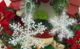 Top kerstboom Kunstmatig Katoen Sneeuwornament Wit XMAS Sneeuwvlok Charms Decoratie Ornamenten Applique voor boom