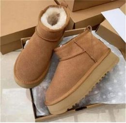 Top Classic Designer Boots Snow Boots Boots Chestnut Winter Fur Snow Malf Short Dame and Wool Bots