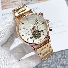 Top Classic Designer Watches pp 2021 Honderd en vijf naald automatisch mechanisch grote vliegwielstalen band horloge met logo kwarts luxe horloge