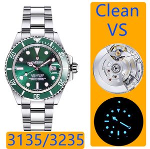 Top Clean Vs Factory Luxe Heren Sport Eta 3235 3135 Automatisch mechanisch horloge 904L roestvrij staal Submarine Designer Smurf horloge Duiken Waterdicht Glow 40 41 MM