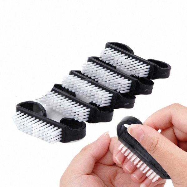 Top Limpieza Cepillo de uñas Nail Art Plástico Suave Eliminar polvo Cuidado de los dedos Gel UV Manicura Pedicura Herramienta Pinceles de maquillaje Fregado 49B4 #