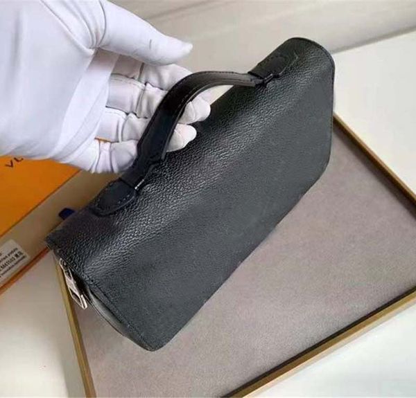 Cartera de embrague superior con cremallera Cartera para hombre Monedero de cuero genuino de alta calidad Cartera de diseñador de lujo Titular de tarjeta al por mayor Clip de dinero largo Monederos con asa Bolsa de teléfono con caja