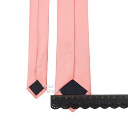 Topkleuren roze groene mannen kinderen vrouwen 6 cm stropdas sets satijnen polyester smalle bruidegoms feestpak cravat accessoire