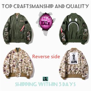 Top Vakmanschap Heren jassen Shark heren Star Spots ontwerpers jas Varsity co-branding Stylist stormspoken Militaire stijl Camouf2911