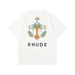 Top vakmanschap Rhude Mens t shirts zomer modeontwerpster tshirts straat casual korte mouw strandstijl rhude tees katoen printing rhude shirt tshirts ontwerp