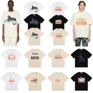 Top artisanat Rhude Mens T-shirts Summer Fashion Designer Fashion Tshirts Street Casual Short Beach Style Tees