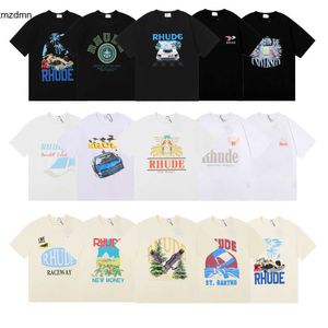 Top artisanat Rhude Mens t-shirts Summer Fashion Designer Tshirts Street Casual Short Beach Style Tees