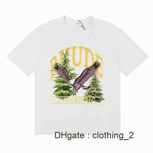 Top artisanat Rhude Mens T-shirts Summer Fashion Designer Fashion Tshirts Street Casual Short Beach Style Tees Cotton Printing Shirt H7J8