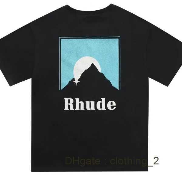 Top Craftsmanship Rhude Mens T Shishs Summer Fashion Designer camisetas callejeras Casas de manga corta Camiseta de impresión de algodón de algodón RFPV