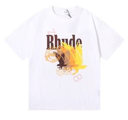 Top artisanat Rhude hommes femmes t-shirts été créateur de mode t-shirts rue décontracté à manches courtes style plage t-shirts coton impression chemise