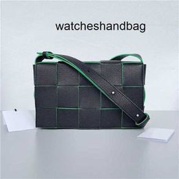 Top Crossbody Bag 7a Cassettes Bottevenets geweven tegenkwaliteit Lychee graan koehide kleur groen 15 vierkante bagsxdd5