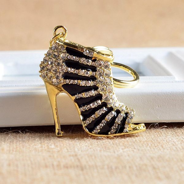 Top Crystal zapatos de tacón alto llavero llaveros zapato mosquetón bolso cuelga mujeres llavero de metal joyería DROP SHIP