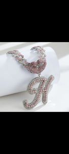 Top personalizado de diamantes de moissanite Letras de alfabetlujo 26 letras Collar de moissanite de oro rosa VVS Exquisito