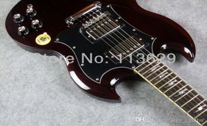 Top Custom Thunderstruck AC DC Angus Young Signature SG Vino de cereza envejecido Cuerpo de caoba roja Guitarra eléctrica Rayo inl8289060