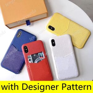 Top Deluxe L Designer Phone Cases para iphone 11 pro max XS XR Xsma 8plus Titular de la tarjeta de cuero real de alta calidad Pocket Fashion Luxury Cellphone Funda protectora