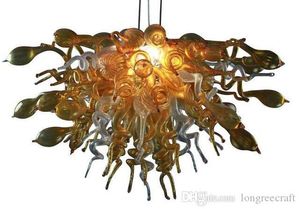 Top Design Amber Sunshine Color DIY Tiered LED Flush Mounted Hand Blown Glass Art Kroonluchter Verlichting