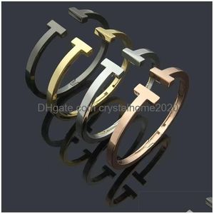 Top Design Original 2024 Nouveau bracelet de bracelet Tiffins Bangle de Tiffins à l'or 18K Men de luxe et femmes concepteur en acier inoxydable de haute qualité épais de haute qualité