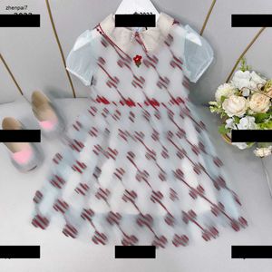 Top designer vêtements de bébé lettre de mode broderie de jupe d'enfants taille 100-106 cm robe de fille enfant en dentelle d'été