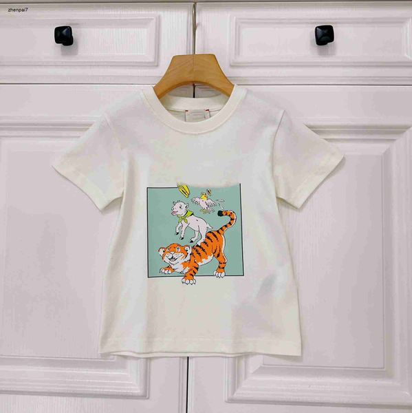 Top diseñador ropa para bebés camiseta para niños tigre tigre estampado de manga corta talla 100-150 cm Camas redondas de alta calidad Junio27