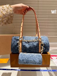 Sac de créateur supérieur Papillon Cylindre de denim sac combo-caisse d'oreiller Fashion Women Totebag avec de petits sacs sous les aras