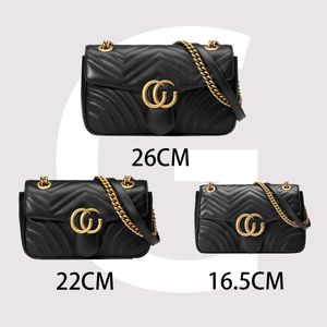 Designers de meilleure qualité sacs de mode Fashion Marmont Femmes Luxurys Designers Sacs 446744 Real Leather Handbags Chain Cosmetic Messen Messenger Shopping Sac à bandoulière Lady Walle