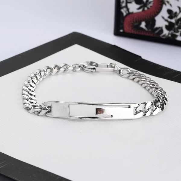 Top designer bracelet hommes chaîne cubaine bracelets double lettre vintage 925 argent femmes hommes braclets bracelet 17cm 19cm 21cm hip hop amant bijoux mode cadeau de fête