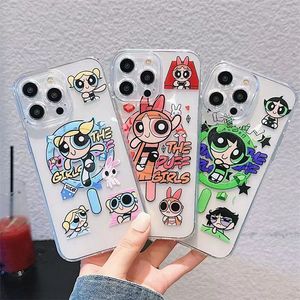 Top Designer dessin animé aimant téléphone étui powerergirls étui iPhone 13 14 Pro Max 12 Mini 11 Xs XR X 8 7 Plus couverture arrière imprimée étui de protection de luxe