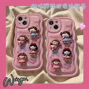 Top Designer Cute Little Princess Coque iPhone 13 14 Pro Max 12 Mini 11 Xs XR X 8 7 Plus Coque arrière imprimée Coque de protection complète de luxe
