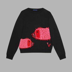 Top Diseñador Diseñador Moda High Street sudadera de algodón sudadera con capucha Transpirable hombres y mujeres patrón de peces sudadera con capucha casual