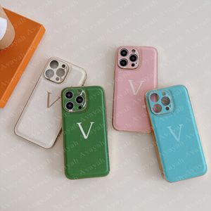 Top Designer Fashion Phone Case para iPhone 14 14pro 13 13pro 12 Pro Max 11 Flower Letter Print Shell Cases Trendy Colorful Paint Galvanizado Cubierta a prueba de golpes