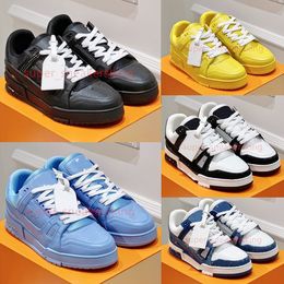 Top Designer Flat Sneaker Trainer Casual Chaussures Denim Toile Cuir Blanc Vert Rouge Bleu Lettre Plateforme Mode Hommes Femmes Baskets Baskets Taille 35-46