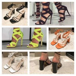 Top Designer Chaussures à talons hauts sexy bride à la cheville semelle en cuir véritable cristal talon aiguille chaussures pour femmes 36-43