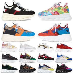 Topontwerper Italië Sneakers kettingreactie Casual schoenen Hoogte reflecterende drievoudige zwart wit multi-kleurs suede roodblauw geel fluo tan mode damesheren trainers